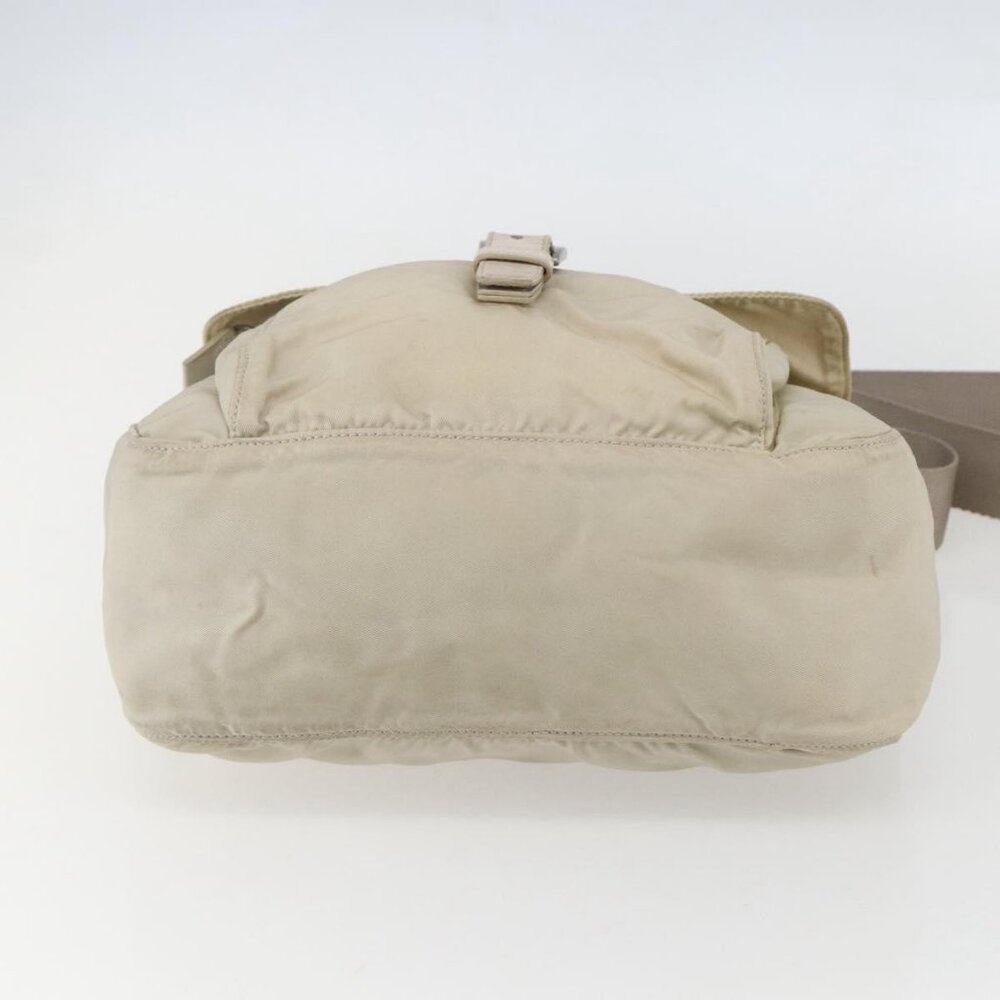 Authentic PRADA Shoulder Bag Nylon Beige Silver - Picture 16 of 16